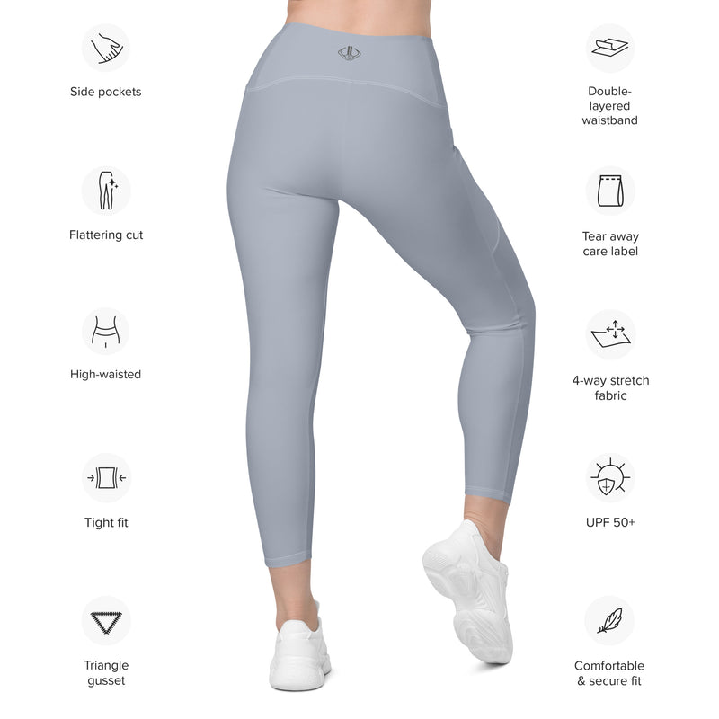 Life League Gear - Women's Leggings with Pockets -  SOLID COOL GREY