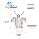 Sea Turtle Necklace Sterling Silver Pendant- Sea Turtle Gift for Women  Honu Hawaiian Turtle Necklace | Unique Gift for Turtle Lover| Sea Life Jewelry