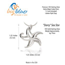 Starfish Necklace Sterling Silver for Women- Seastar Pendant, Sea Star Jewelry Sterling Silver, Beachy Necklace