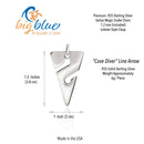 Line Arrow Sterling Silver Necklace- Ocean Theme Sea Life Sterling Silver Pendant, Cave Diving Pendant, Cave Diving Gifts