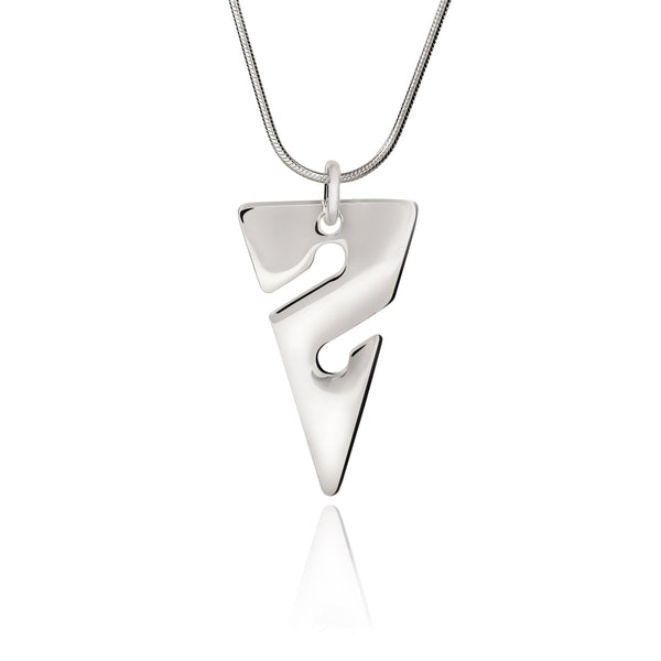 Line Arrow Sterling Silver Necklace- Ocean Theme Sea Life Sterling Silver Pendant, Cave Diving Pendant, Cave Diving Gifts