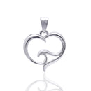 Ocean Wave Necklace Sterling Silver- Heart of the Ocean Pendant, Ocean Lover Gifts, Sea Life Jewelry