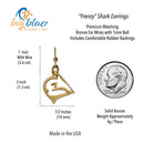 Bronze Shark Dangle Drop Earrings- Shark Jewelry, Gifts for Shark Lovers, Boho Jewelry, Sea Life Jewelry, Gifts For Divers