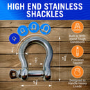 Stainless Steel Bow Shackles