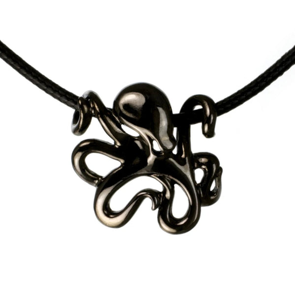 Octopus Necklace for Women and Men- Octopus Necklace Hematite, Black Octopus Jewelry, Gifts for Octopus Lovers, Sea Life Jewelry, Octopus Charm
