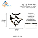 Manta Ray Necklace for Men and Women Hematite - Manta Ray Gift for Women and Men, Stingray Necklace Jet Black, Gifts for Divers, Hematite Jewelry