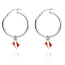 Dive Flag Hoop Earrings for Women Sterling Silver- Scuba Diving Gifts for Women, Scuba Diving Earrings, Dive Flag Charm Earrings, Gifts for Scuba Divers
