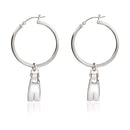 Dive Fin Hoop Earrings for Women Sterling Silver- Scuba Diving Gifts for Women, Scuba Diving Earrings, Dive Fin Charm Earrings, Gifts for Scuba Divers