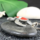 Turtle Keychain with Dive Flag for Men and Women- Gift for Turtle Lovers, Scuba Diving Turtle Keyring, Sea Turtle Key Fob, Gifts for Scuba