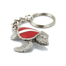 Turtle Keychain with Dive Flag for Men and Women- Gift for Turtle Lovers, Scuba Diving Turtle Keyring, Sea Turtle Key Fob, Gifts for Scuba