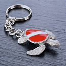 Turtle Keychain with Dive Flag for Men and Women- Gift for Turtle Lovers, Scuba Diving Turtle Keyring, Sea Turtle Key Fob, Gifts for Scuba