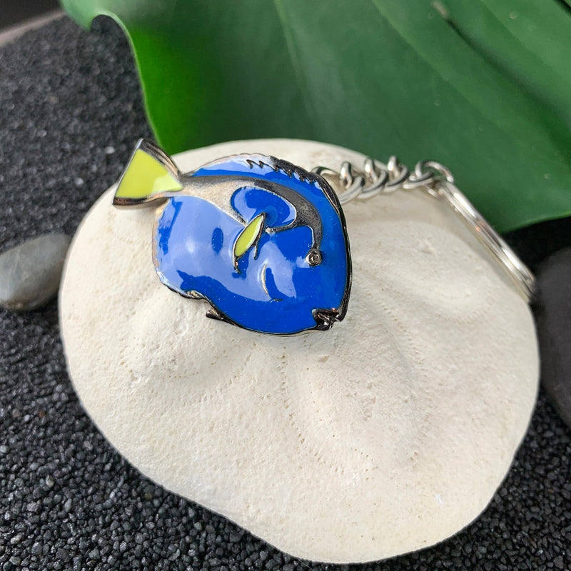 Blue Tang Keychain for Women and Teens-Key Chain Gifts, Blue Tang Key Ring, Blue Tang Charm, Gift for Ocean Lover, Pewter Keychain
