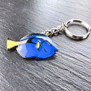 Blue Tang Keychain for Women and Teens-Key Chain Gifts, Blue Tang Key Ring, Blue Tang Charm, Gift for Ocean Lover, Pewter Keychain