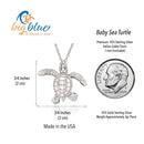 Turtle Necklace Sterling Silver- Miniature Turtle Pendant, Sea Turtle Gifts, Sterling Silver Turtle Charm Necklace, Gifts for Turtle Lovers
