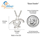 Turtle Necklace Sterling Silver Miniature Pendant- Turtle Gifts for Women, Honu Turtle Necklace, Ocean Theme Gifts for Turtle Lovers, Sea Life Jewelry