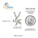 Starfish Necklace Sterling Silver for Women- Small Seastar Necklaces, Small Starfish Charms, Seastar Jewelry Sterling Silver, Beach Necklaces