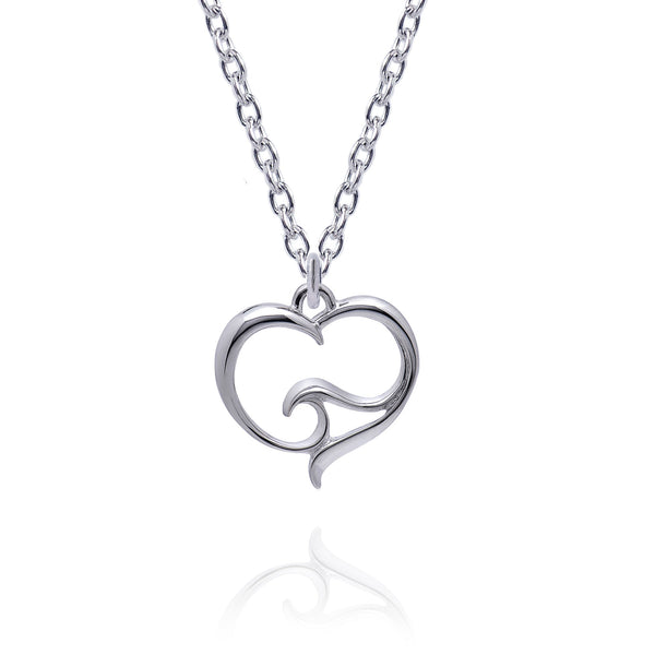 Ocean Wave Necklace Sterling Silver- Heart of the Ocean Pendant, Ocean Lover Gifts, Sea Life Jewelry