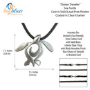 Sea Turtle Necklace Pewter Pendant- Sea Turtle Gift for Women, Honu Turtle Necklace, Ocean Theme Gifts for Turtle Lovers, Sea Life Jewelry