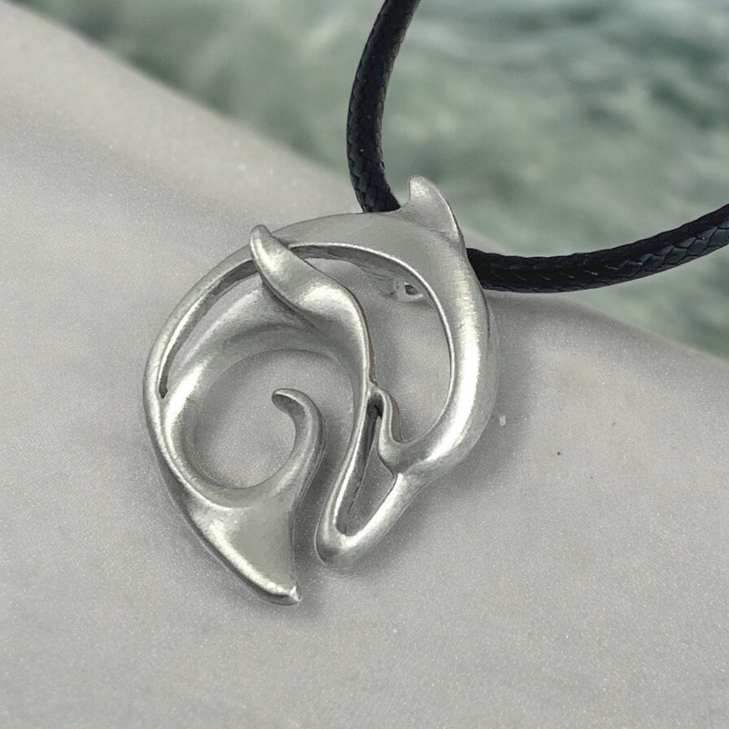 Dolphin Necklace Pewter Pendant- Dolphin Gift for Women and Men, Dolphin Necklaces, Gifts for Dolphin Lovers, Sea Life Jewelry, Dolphin Charm