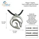 Dolphin Necklace Pewter Pendant- Dolphin Gift for Women and Men, Dolphin Necklaces, Gifts for Dolphin Lovers, Sea Life Jewelry, Dolphin Charm
