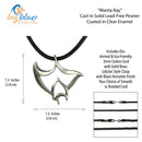 Manta Ray Necklace Pewter Pendant- Manta Ray Gift for Women and Men, Stingray Necklace, Gifts for Divers, Sea Life Jewelry for Divers, Stingray Charm