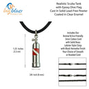 Scuba Tank Necklace for Men and Women- Scuba Diving Gift, Scuba Tank Necklace with Diver Flag, Gifts for Divers, Scuba Diving Jewelry, ScubaTank Charm