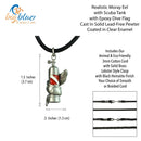 Moray Eel with Scuba Tank Necklace- Dive Gift for Women and Men, Realistic Moray Eel Scuba Tank Necklace with Diver Flag, Gifts for Divers, Scuba Gift