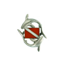 Shark Diver Ocean Theme Sea Life Lead-Free High Quality Pewter Pin