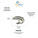 Whale Drawer Pulls and Knobs- Whale Handle, Nautical Pull, Coastal Drawer Pull, Sea Life Cabinet Knob, Ocean Drawer Pulls, Nickel and Brass Whale Knob