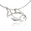 Angelfish Necklace Sterling Silver- Angelfish Pendant, Angelfish Charm, Sea Life Sterling Silver Angelfish Pendant, Fine Jewelry