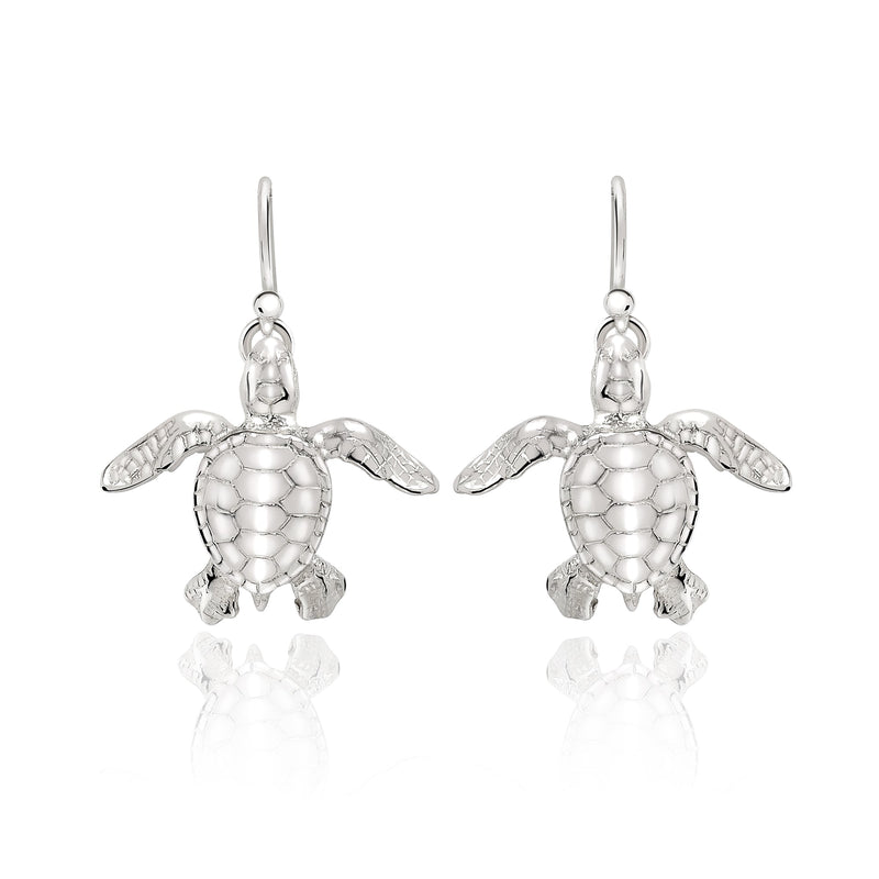Turtle Earrings Sterling Silver- Sea Turtle Drop Earrings, Sea Turtle Gift for Women, Sterling Silver Turtle Dangle Earrings, Gifts for Turtle Lovers