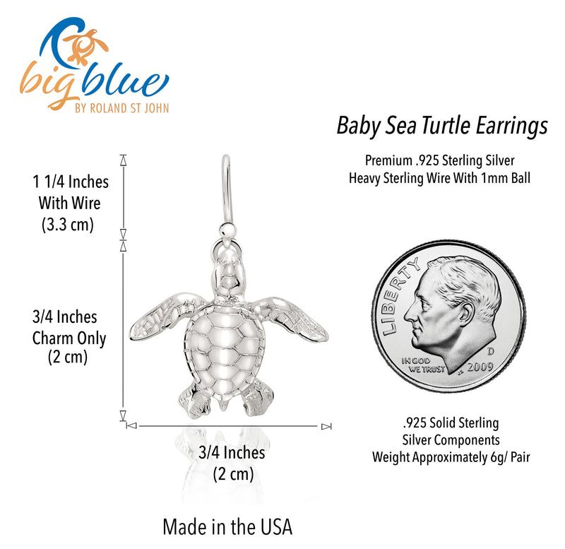 Turtle Earrings Sterling Silver- Sea Turtle Drop Earrings, Sea Turtle Gift for Women, Sterling Silver Turtle Dangle Earrings, Gifts for Turtle Lovers