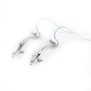 Dolphin  Drop Earrings Sterling Silver,  Ocean Theme Mini Realistic Sea Life Dolphin Earrings