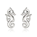 Seahorse Earrings Sterling Silver- Seahorse Post Earrings, Seahorse Stud Earrings, Seahorse Jewelry, Seahorse Gift