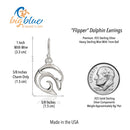 Dolphin Drop Earrings for Women Sterling Silver- Dolphin Dangle Earrings for Women, Dolphin Charm Earrings, Dolphin Dangle Earrings Sterling Silver