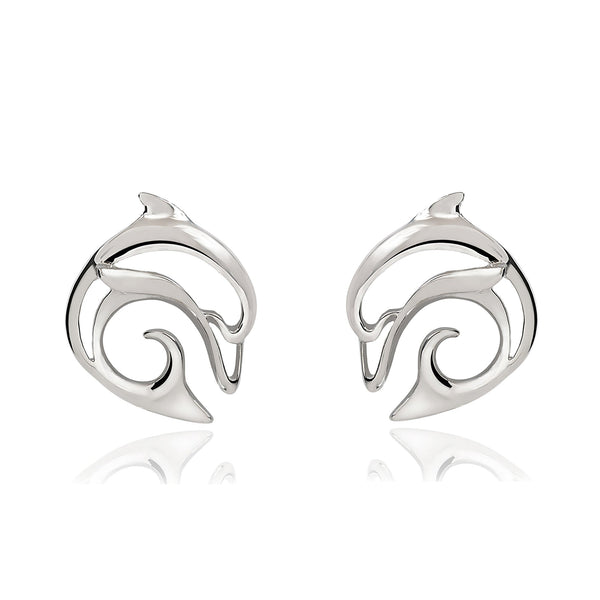 Dolphin Post Earrings Sterling Silver- Dolphin Stud Earrings for Women, Dolphin Charm Earrings, Dolphin Stud Earrings Sterling Silver