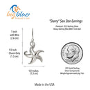 Starfish Drop Earrings Sterling Silver- Small Sea Star Earrings, Small Starfish Dangle Earring Charms, Sea Star Jewelry Sterling Silver