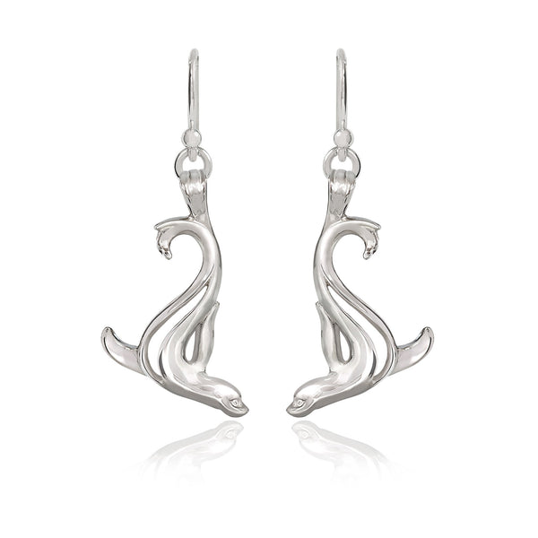 Sea Lion Earrings Sterling Silver- Sea Lion Drop Earrings for Girls, Sea Lion Dangle Earrings Sterling Silver, Beachy Earrings