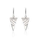 Line Arrow Sterling Silver Drop Earrings- Earrings for Scuba Divers, Cave Diver Line Arrow Sterling Silver Drop Earrings