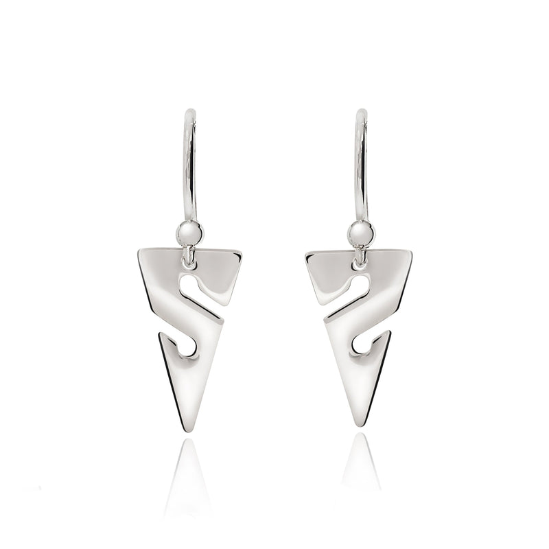 Line Arrow Sterling Silver Drop Earrings- Earrings for Scuba Divers, Cave Diver Line Arrow Sterling Silver Drop Earrings