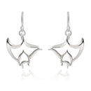 Stingray Drop Earrings Sterling Silver- Manta Ray Dangle Earrings, Stingray Charm Earrings, Manta Ray Dangle Earrings Sterling Silver