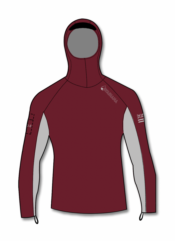 Hooded Surf Rashguard - Maroon