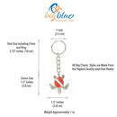 Turtle Keychain with Dive Flag for Men and Women- Gift for Turtle Lovers, Scuba Diving Turtle Keyring, Sea Turtle Key Fob, Gifts for Scuba