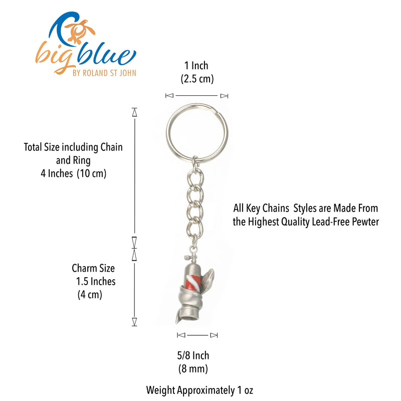 Moray Eel Key Chain- Scuba Diving Key Chain, Scuba Tank Key Chain with Moray Eel, Scuba Diving Gifts, Moray Eel with Scuba Tank Key Fob with Dive Flag