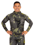Lime Fishbone Hooded Spearfishing Rashguard