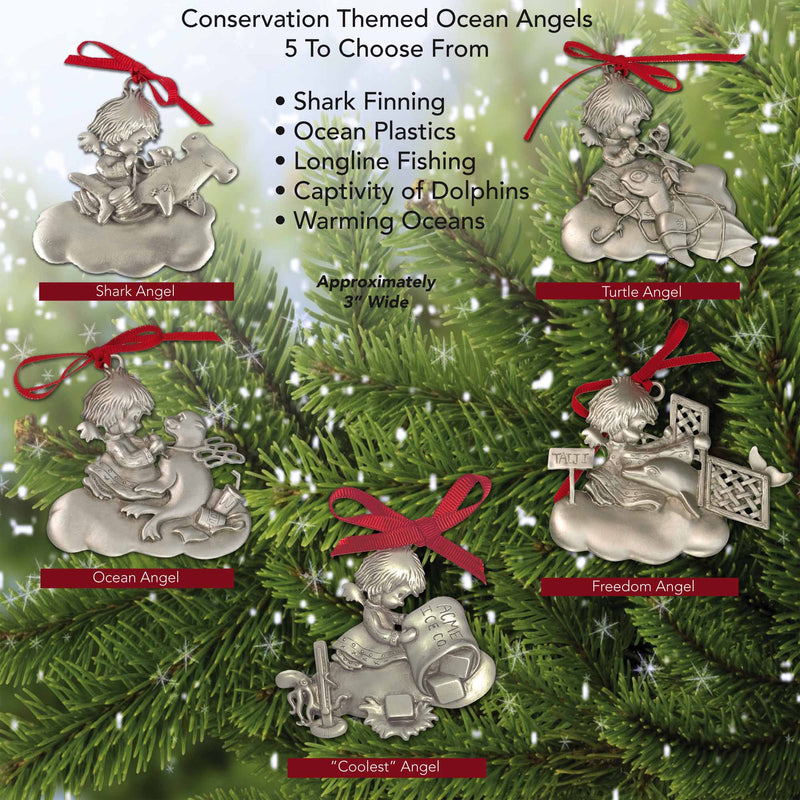 Ocean Angel Christmas Tree Ornament, Ocean Conservation Ornament, Climate Change Awareness Ornament, Angel Of The Sea, Climate Gift
