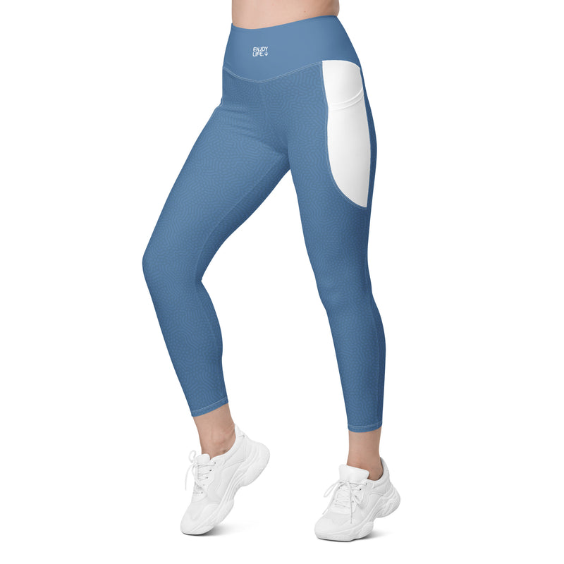 Life League Gear - Women's Leggings with Pockets - Blue Coral