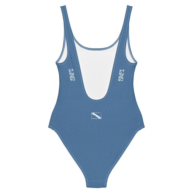 Life League Gear - "Blue Coral" - Women's One Piece (Blue Coral Pattern, White Trim)