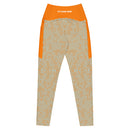 Life League Gear - Women's Leggings with Pockets - "CORAL" (Sunset Orange and Blue)
