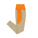 Life League Gear - Women's Leggings with Pockets - "CORAL" (Sunset Orange and Blue)